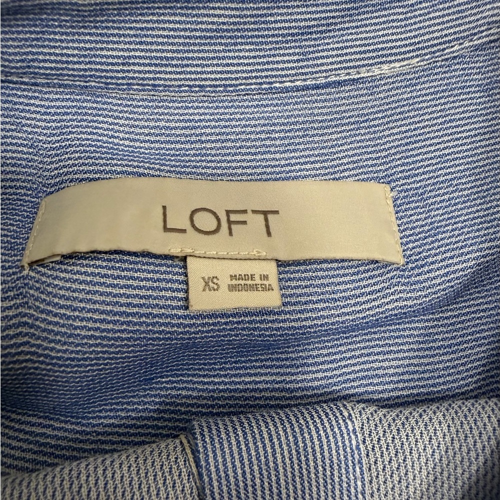 LOFT button down capped sleeve blouse - image 2